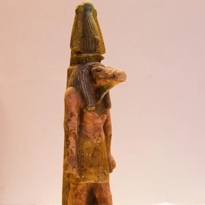 Egyptian SOBEK statue - The Protector of Mothers and Children TAWERET ( Sobek ) Wearing the sun disk (Symbol of HATHOR) - Altar statue