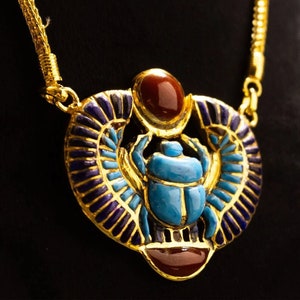 Gorgeous Egyptian necklace with Egyptian Scarab- Made In Egypt