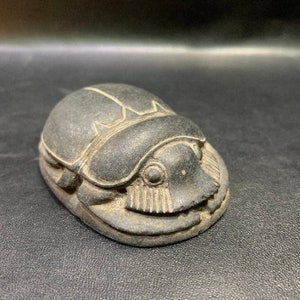 The Good luck SCARAB Hand made like the Replica Like the original one Made of Schist stone our item is made with Egyptian soul image 1