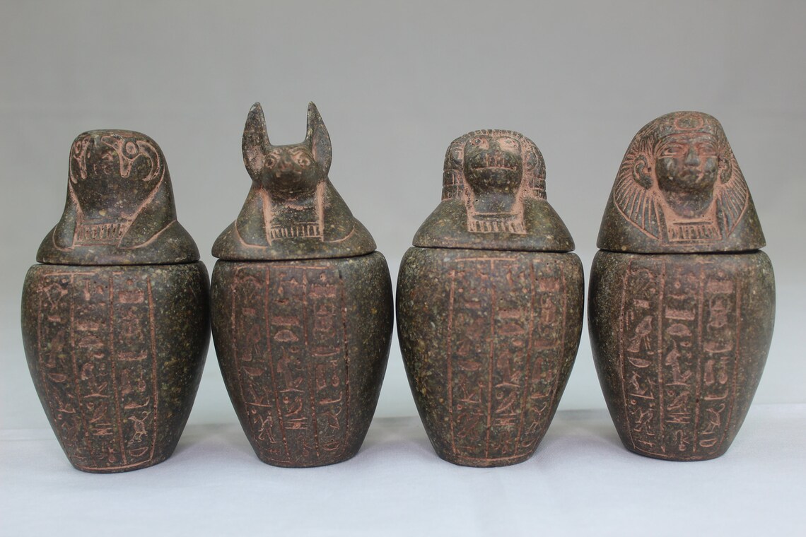 Ancient Egyptian Canopic Jars Four Organs Jars Made of Etsy