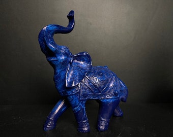 Marvelous Elephas Maximus Asurus in all it's Glory -Ancient Egyptian Elephant -Replica Handmade Altar statue from blue stone - Made in Egypt