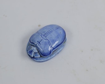 Amazing Good luck SCARAB - Hand made  from Flame stone with Ceramic glaze touching - Our item is made with Egyptian soul