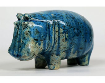 Fantastic HIPPOPOTAMUS -made from Real stone - Replica like the one in the museum - hand made - Made in Egypt.