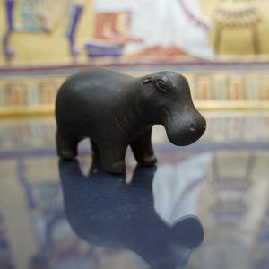 Ancient Hippo Sculpture – Handcrafted Egyptian Art, Egyptian Hippopotamus, Egyptian figurine