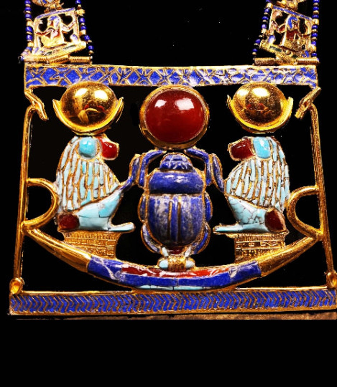 ツタンカーメン王のレプリカネックレスとスカラベ - エジプト製 - Etsy