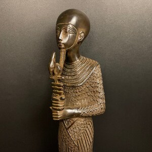 Ptah god, Ptah statue, Phthah Egyptian god, Egyptian god Ptah holding the emblems of life and power, Egyptian statue made from solid stone image 3