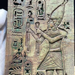 Handcarved Akhenaten Amulet, God Akhenaten, Handmade Jewelry, Egyptian Akhenaten, Wall decor, Handmade decor, Lord Akhenaten image 4