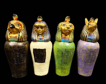 Replica Egyptian Canopic jars - Home decor - Handmade antique - replica Canopic jars - Egyptian Canopic jars