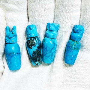 Carved Canopic jars - Home decor - Handmade antique - replica Canopic jars - Egyptian Canopic jars - four sons of Horus