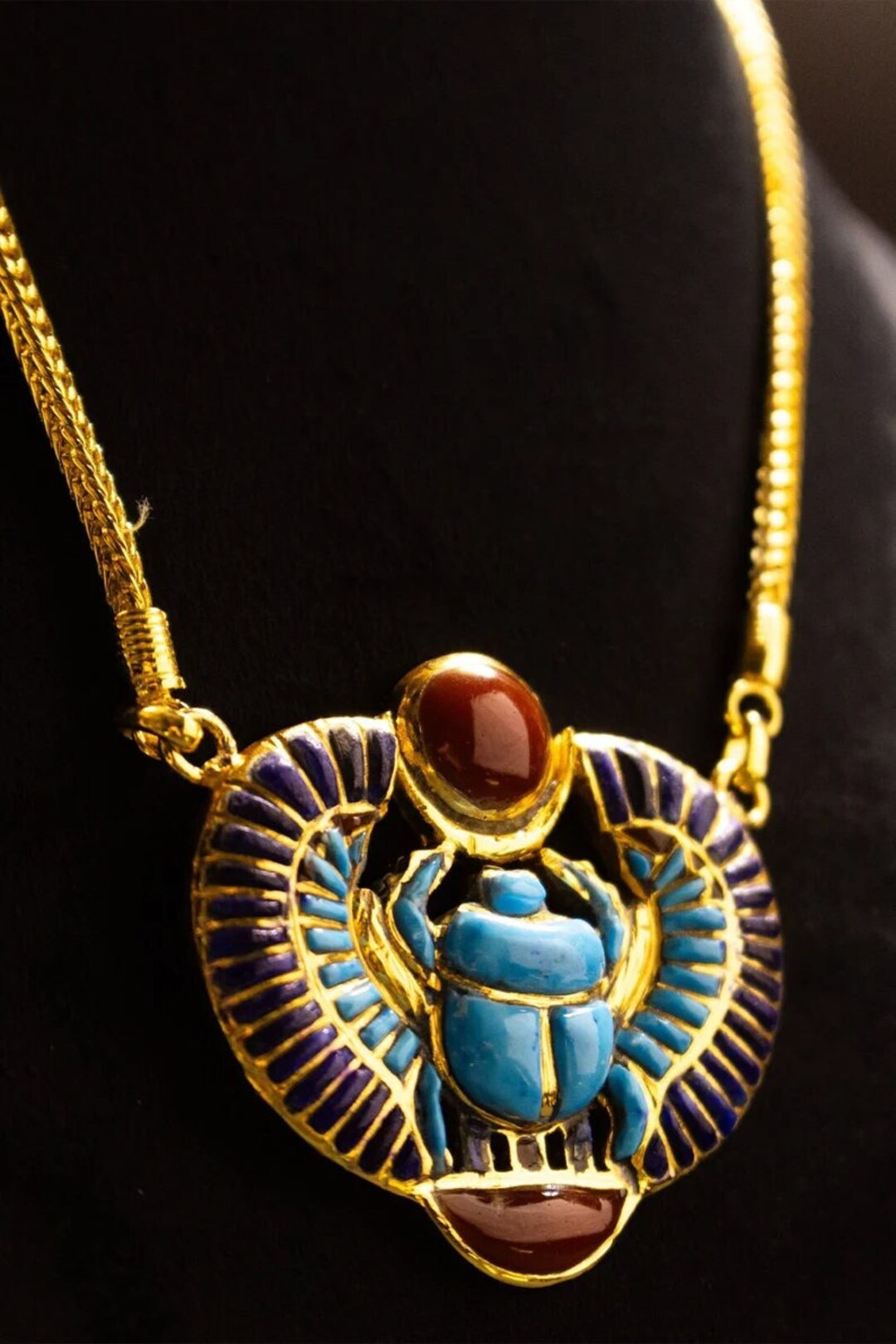 Egyptian Necklace With Egyptian Scarab Made in Egypt Etsy