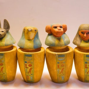 Canopic jars - Egyptian jars - Handmade Canopic - organs jars - Replica canopic - made in Egypt