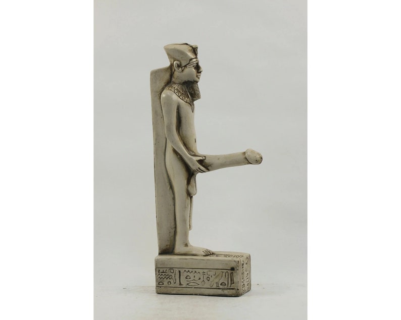 The God of Fertility and Sexuality Min Phallic Bull of the Great Phallus Handmade Altar statue of lime stone Made in Egypt image 5