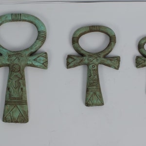 The set of Three ANKH KEY Of LIFE - the set of power and life - made from Lime stone with all the small touching like the Replica