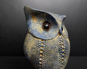 Marvelous Ancient Egyptian Keen-Sighted Hunter OWL(Omen of the Good, and the death)Altar Statue made of Blue stone-Handmade in Egypt