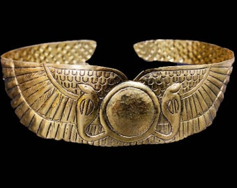 Handmade Egyptian Pharaonic crown of The sun one of the oldest symbols on earth with the two cobras for protection- made in Egypt