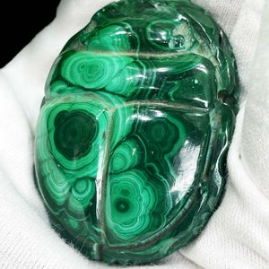 Ancient Egyptian Scarab, Scarab made from Malachite stone. image 3