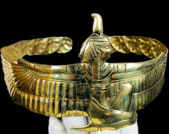 Unique Handmade Egyptian pharaonic crown of Maat the goddess of justice and truth spreading the wings - made in Egypt