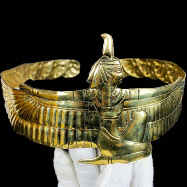 Unique Handmade Egyptian pharaonic crown of Maat the goddess of justice and truth spreading the wings - made in Egypt