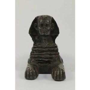 Unique Ancient Egyptian hand made SPHINX with the beautiful touching - made from BLACK Heavy stone