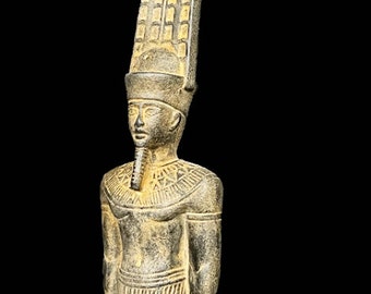 Large Replica of The Egyptian AMUN-RA (god of the sun) standing, Carefully made from the Natural Heavy stone - made with Egyptian soul