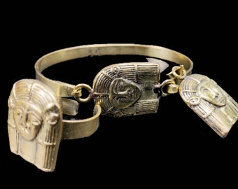 One Of A Kind set of The Egyptian Goddess Hathor - jewelry set of Hathor's goddess of women and fertility - ( Ring, bracelet, amulet )