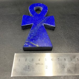 Blue Egyptian ANKH key of life with Amazing hand carving and natural color-Made of Real lapis lazuli Altar statue made with Egyptian soul image 4