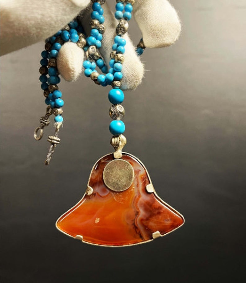 Marvelous Egyptian necklace made from The unique Healing Agate stone with natural gemstones and the beautiful natural colors made in Egypt image 2