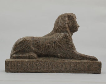 Replica piece of the Egyptian Sphinx like the one in Hatshepsut temple - Hand Made in Egypt from Rose Granite