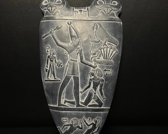 Fantastic Narmer Palette Replica like the original one - Handmade Basalt Wall Relief - our item is made with Egyptian soul