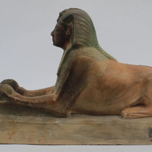 Amazing Replica of Sphinx in Giza made from Rare limestone perfect choice for Decorating your Home - Altar statue made with Egyptian soul