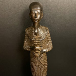 Ptah god, Ptah statue, Phthah Egyptian god, Egyptian god Ptah holding the emblems of life and power, Egyptian statue made from solid stone image 2