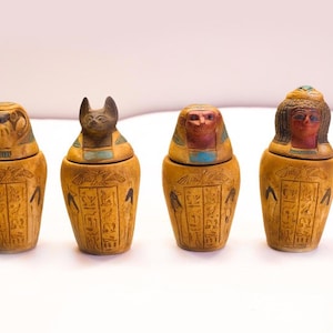 Gorgeous Hand-Carved Canopic jars - Egyptian jars - Handmade Canopic - Replica canopic - made in Egypt
