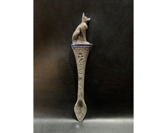 Ancient Egyptian Pharaoh's Spoon of Bastet the cat - Cat Decor - Bastet Figures - Egyptian Cat Bastet .