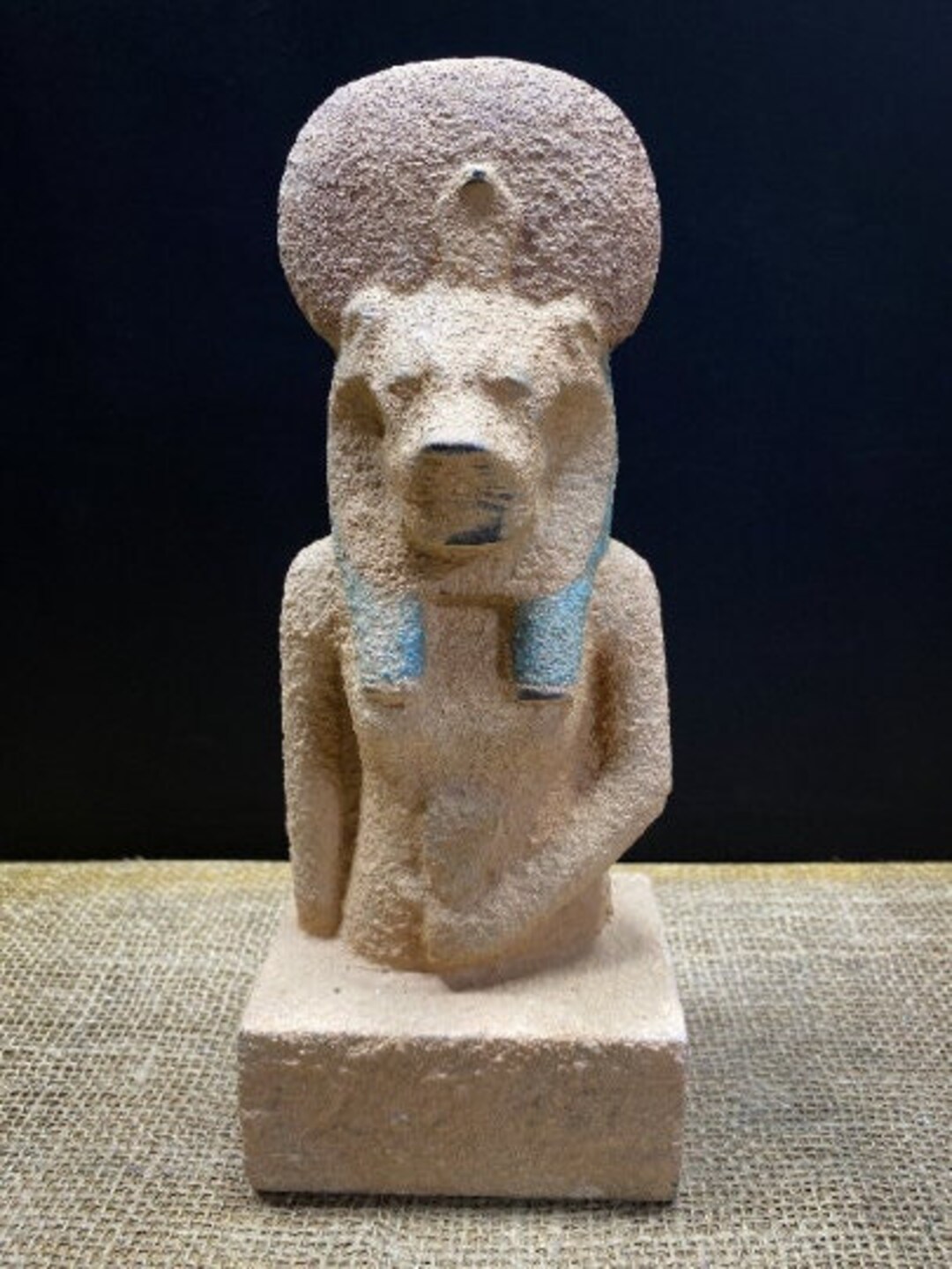Egyptian Lion Goddess Sekhmet Statue Wearing A Sun Disk - Etsy