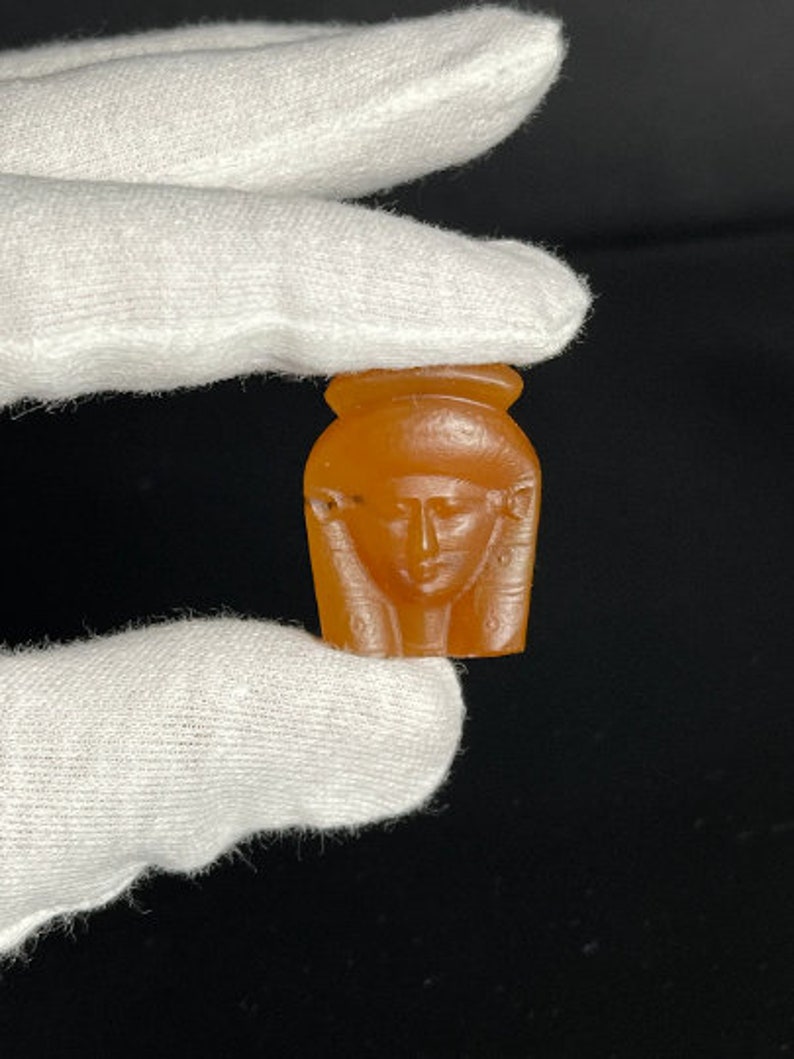 Agate stone HEAD of HATHOR Gemstone home decor Hathor figurine for sale Hathor Head image 5