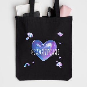 Seventeen Members Carat Tote bag 100% cotton - Kpop black bag