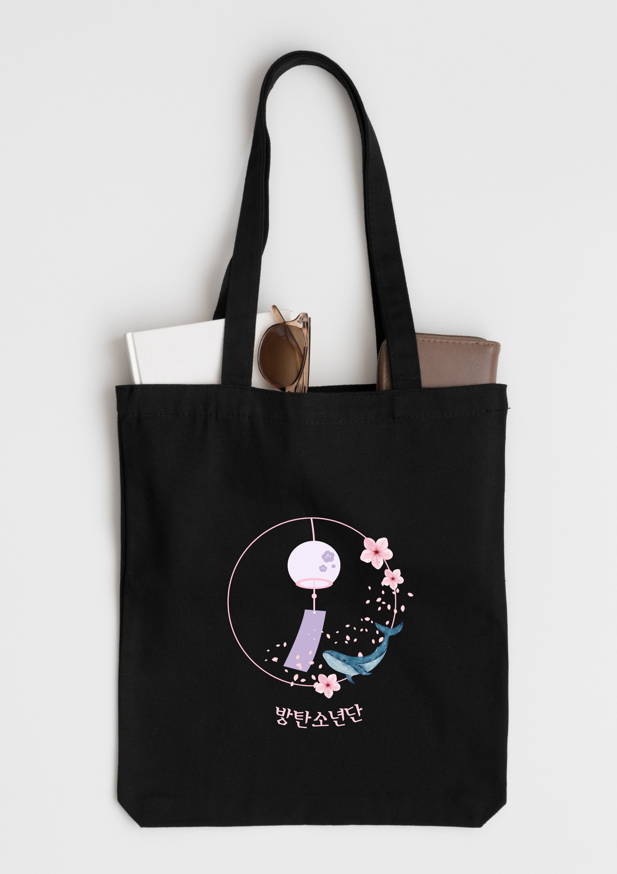 BTS Sakura Wind Chime Tote Bag 100% Cotton - Bangtan Kpop