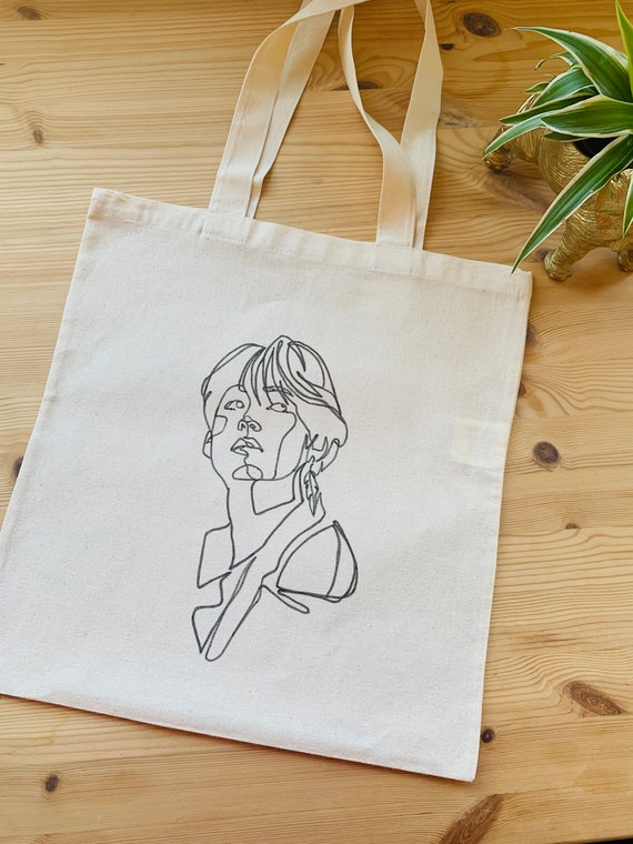 BTS V Taehyung Tote Bag 100% Eco Friendly Cotton Hand 