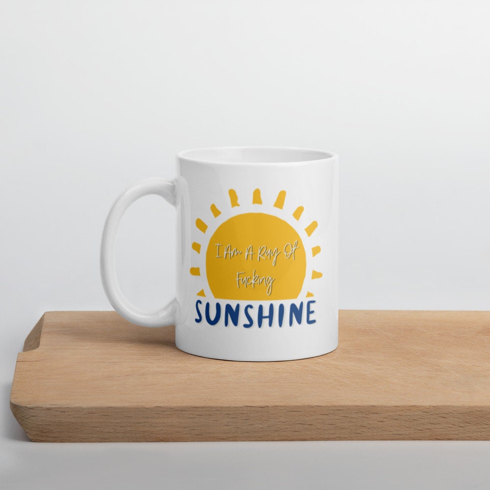 I’m A Ray Of Fucking Sunshine Glass Cup With Wood Lid and Straw, Adult  Humor Cup, Sarcastic Gift, Funny Gift idea, Funny Saying on A Cup