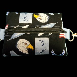 Airforce Zipper Bag, Handmade Cotton Pouch