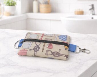 Bolsa para hornear llaves, monedero con cremallera, miniorganizador de cocina, bolsa para suministros de repostería, regalo de repostería hecho a mano