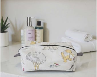 Pooh and friends Handmade Zippered Cotton Fabric Bag / 100% Cotton Storage Bag / Travel Pouch / Organizer Bag / Handmade Gift
