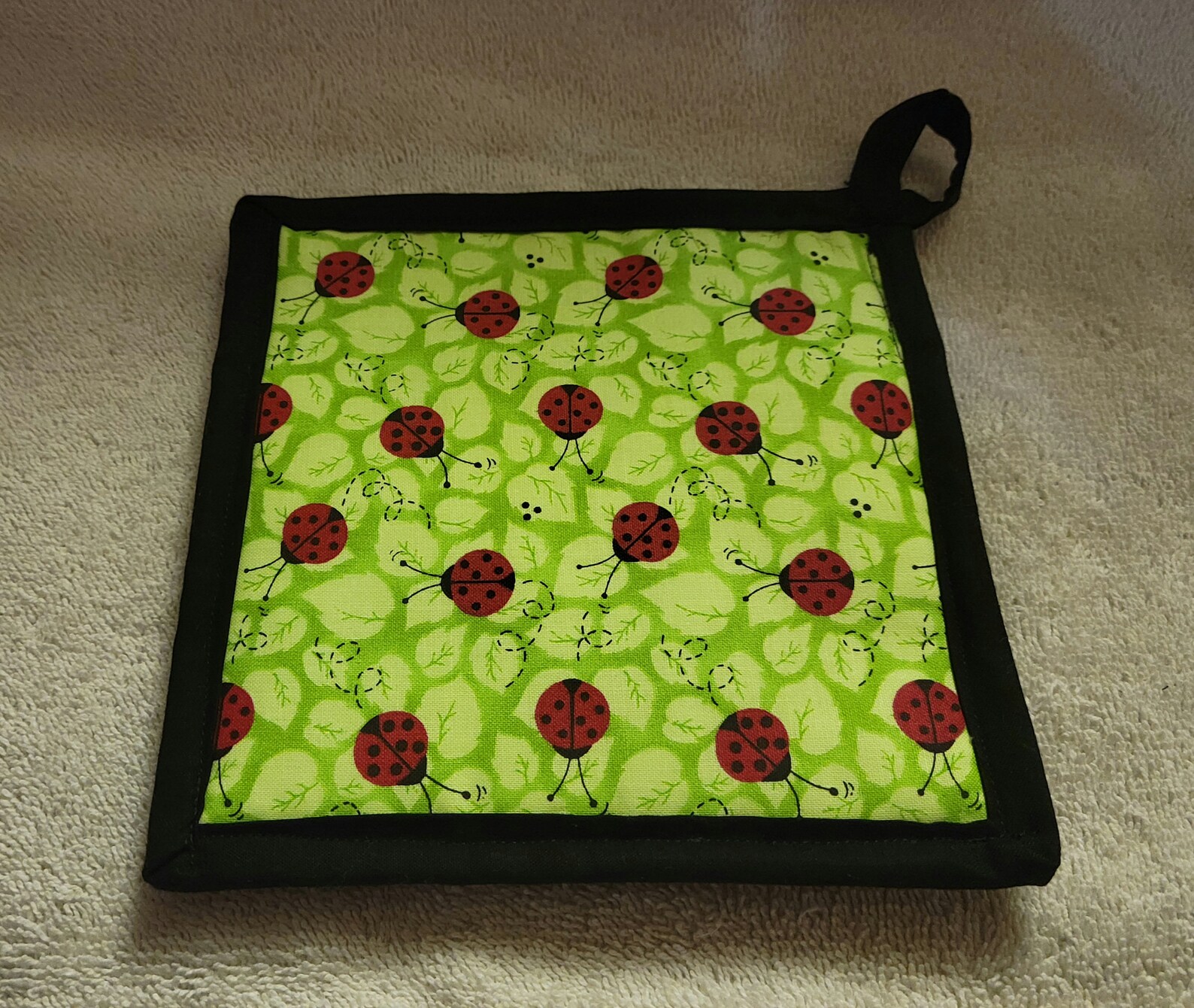 Insulated Hot Pad Pot Holder with pocket Lady Bug Etsy