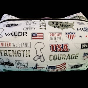 XL (Extra Large) USA Zipper Bag, Handmade Cotton Pouch