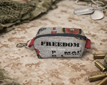 Mini bolsa de tela de algodón con cremallera Marines / Bolsa de almacenamiento 100 % algodón / Mini organizador lavable / Bolsa de tela ecológica