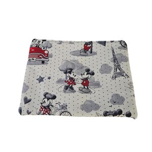 Mickey and Minnie Mouse Handmade bag , cotton Zipper Pouch, Cosmetics bag