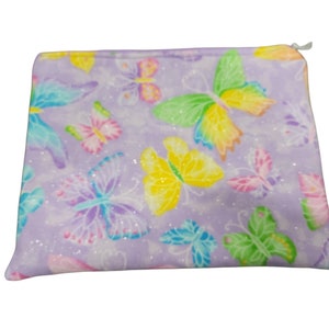 Butterfly Zipper Bag, Handmade Cotton Pouch