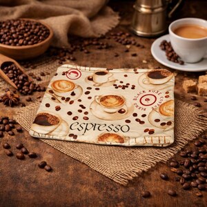 Espresso Zipper Bag | Latte Makeup Pouch | Coffee Flat Cosmetic Case | Barista Gift | Coffee Lover Travel Bag