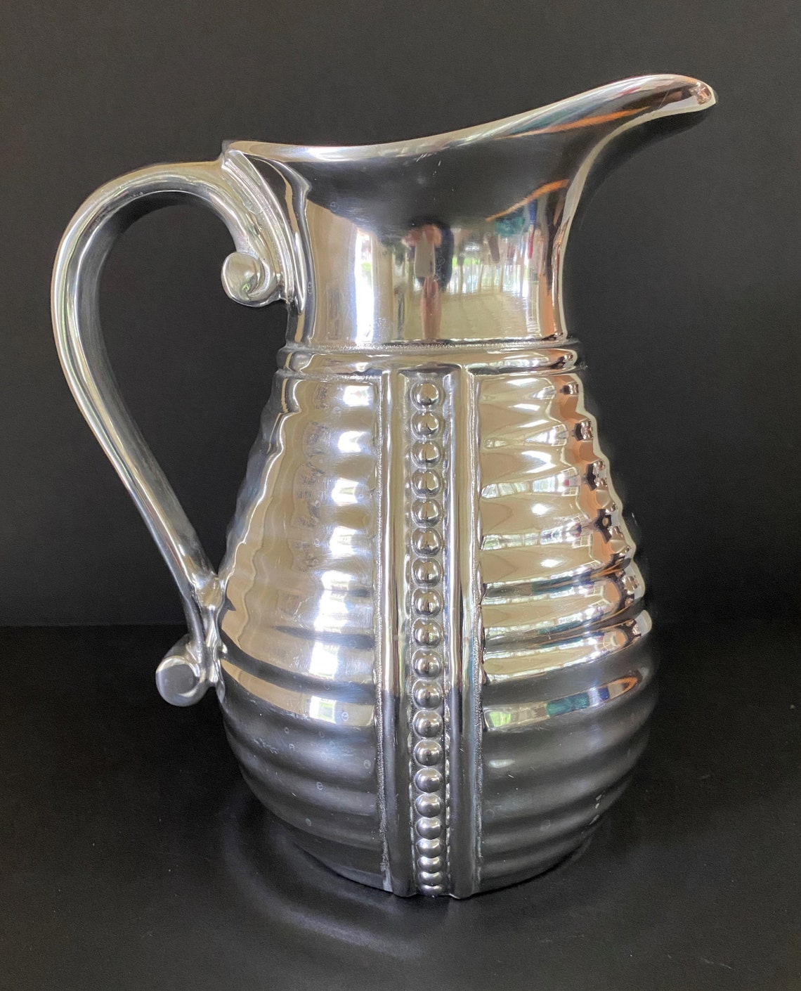 Wilton Armetale Metal Cast Aluminum 9 Flutes & Pearls Etsy