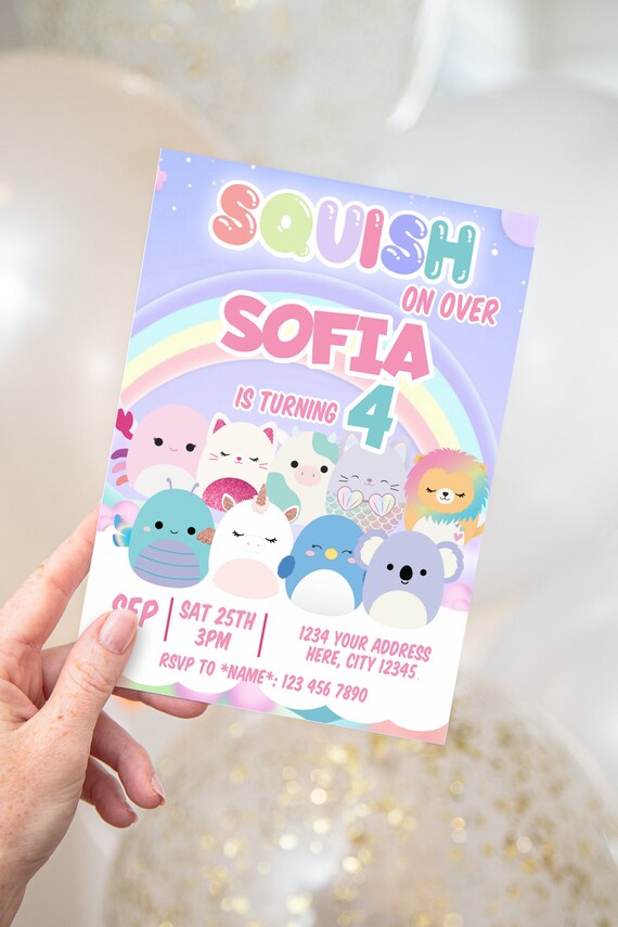 SQUISHMALLOW INVITATION Birthday Squishmallow Party Etsy Australia